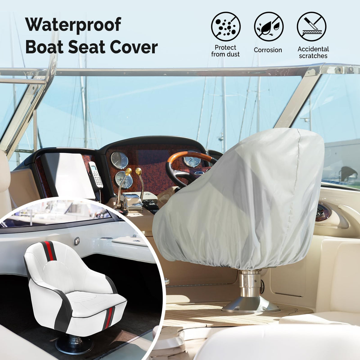Pontoon Boat Captain Bucket Seat with Cover R818
