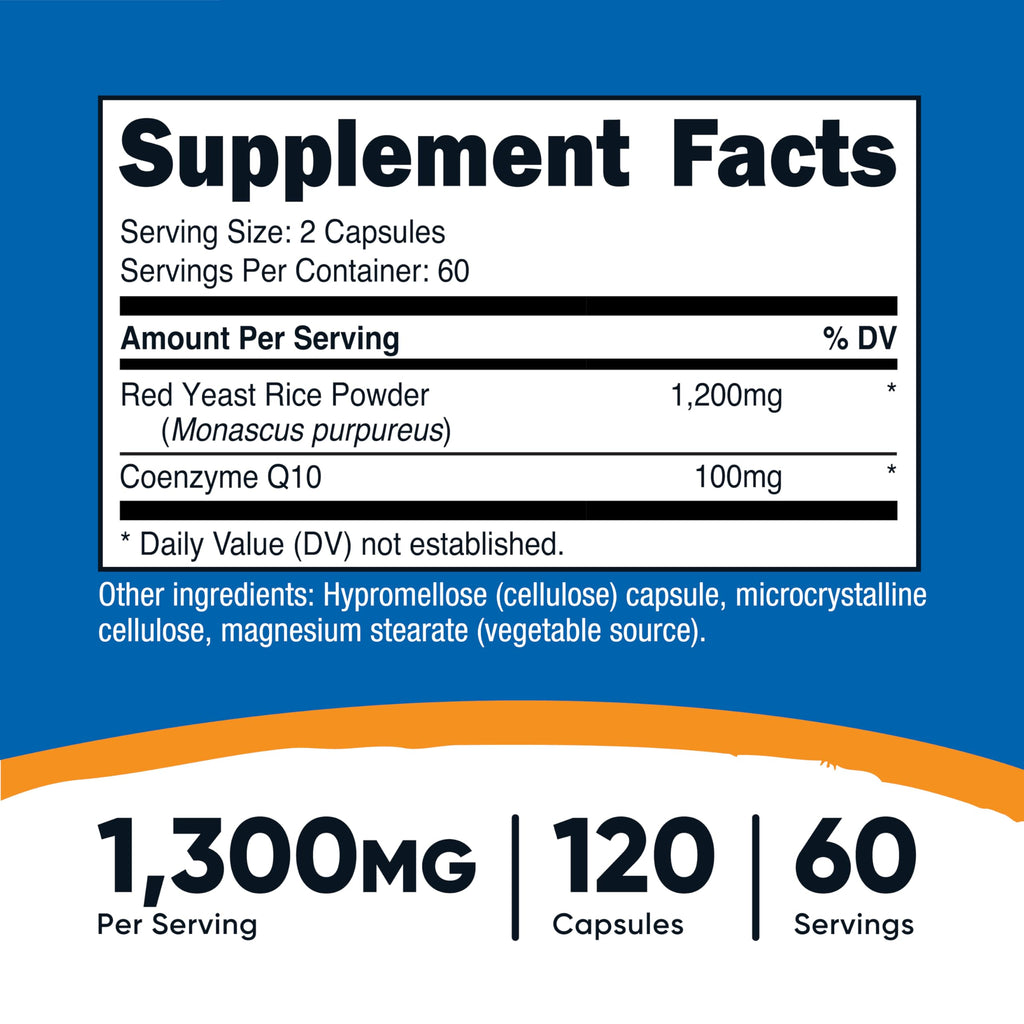 Red Yeast Rice with CoQ10 1300mg 120 Capsules R1069
