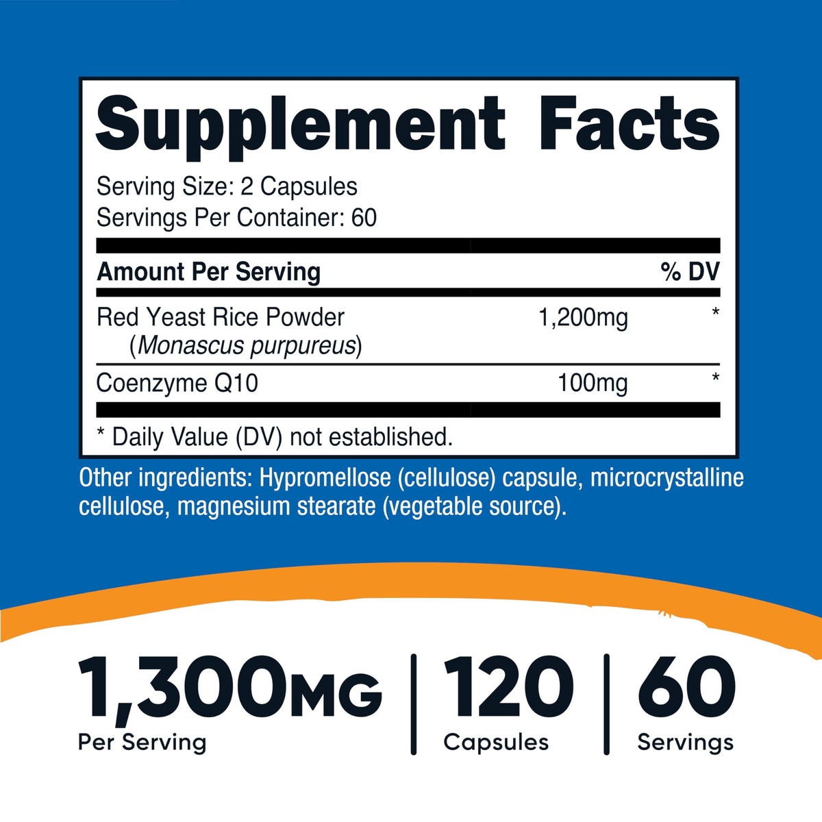 Red Yeast Rice with CoQ10 1300mg 120 Capsules R1069