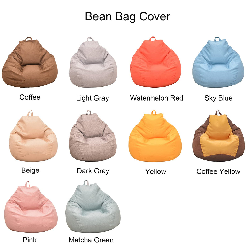Cotton Linen Bean Bag Chair Cover 90x110cm R454992