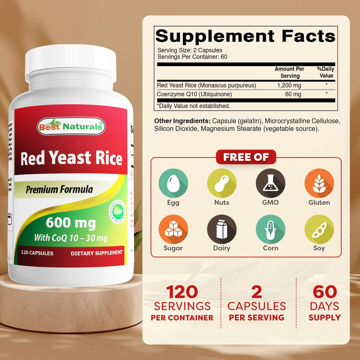 Red Yeast Rice with CoQ10 120 Capsules M4566