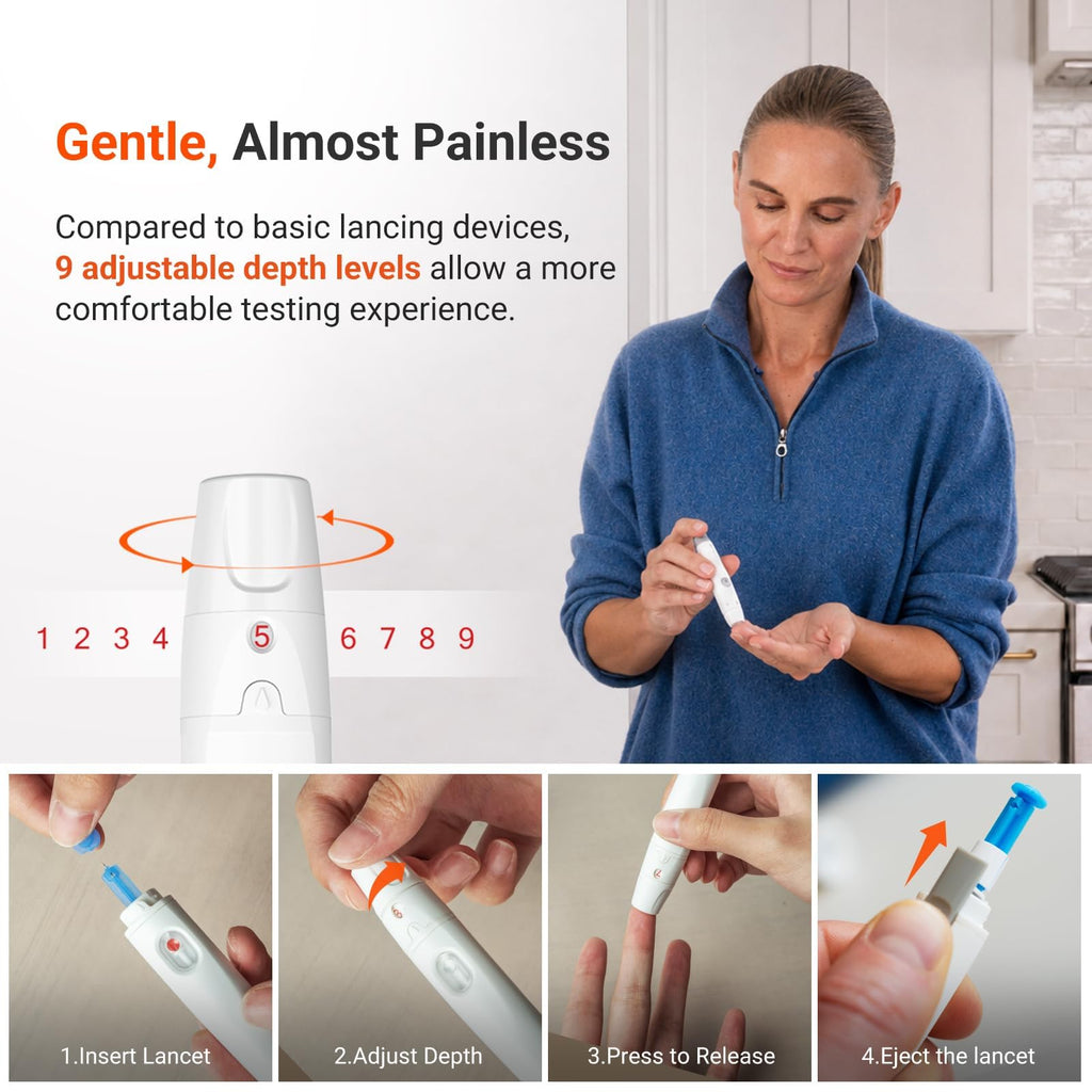 Wireless Smart Glucose Monitor Kit, 100 Strips & 100 Lancets H634
