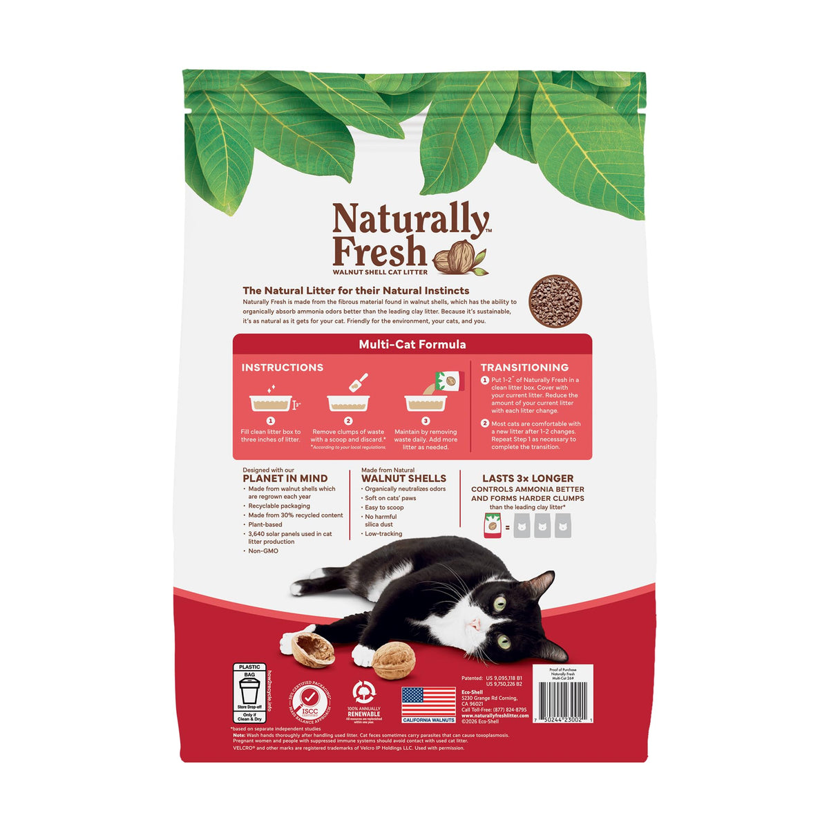 Unscented Walnut Shell Cat Litter 30 Lbs T10989