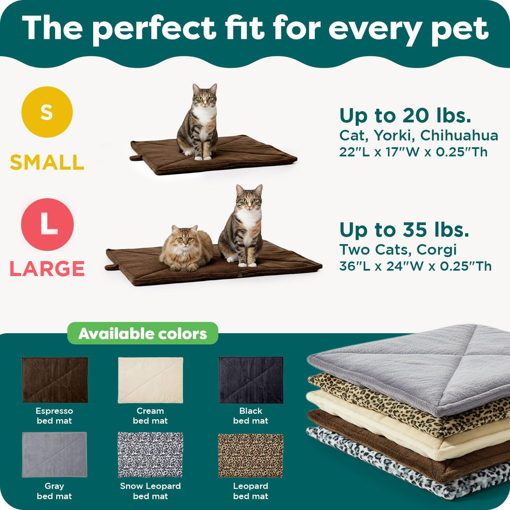 Self Warming Cat Mat Dog Bed Machine Washable Small Plush Faux Fur Gray B1995