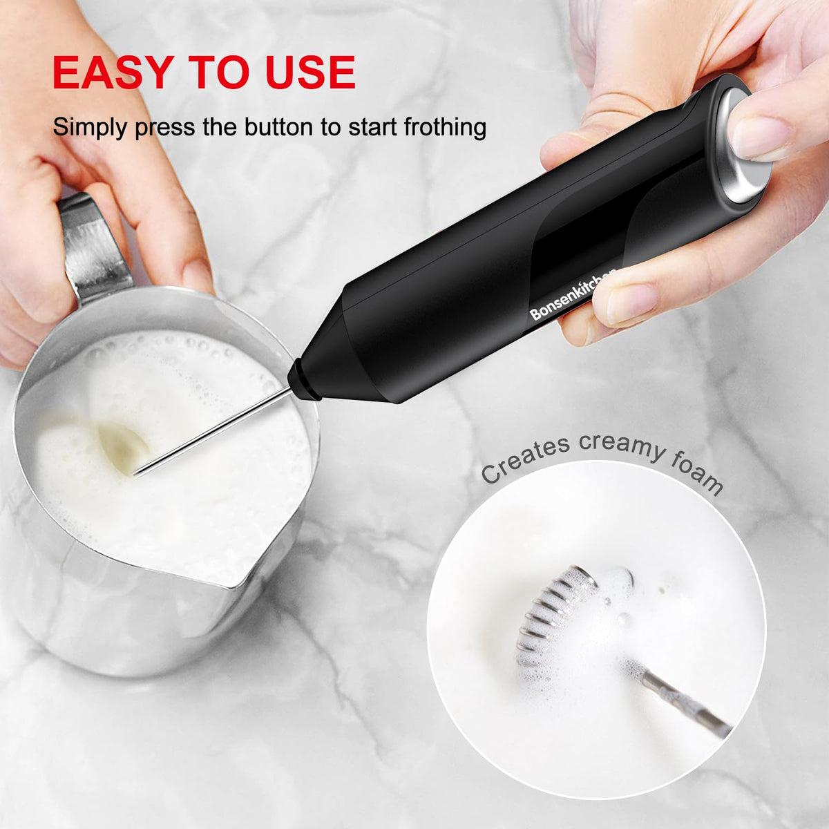 Battery Operated Black Milk Frother A9988