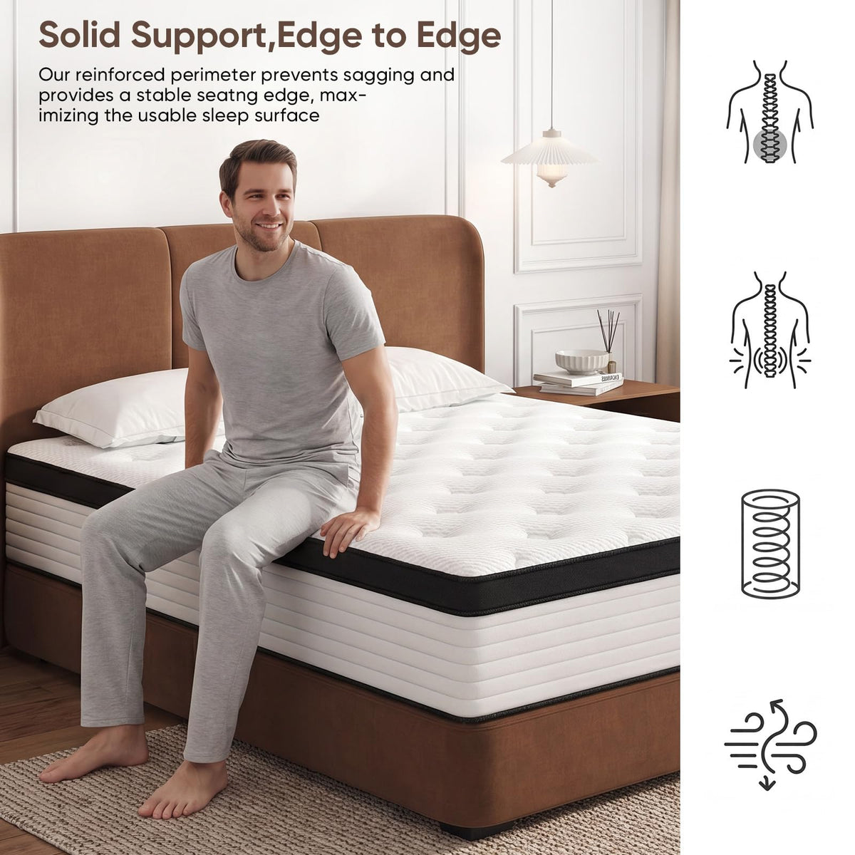 12 Inch Medium Firm Hybrid Memory Foam Mattress I309521