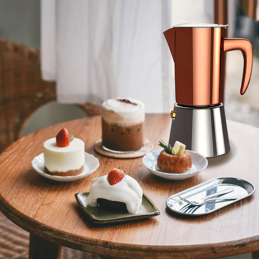 Stainless Steel Moka Pot Espresso Maker 6 Cups U116299