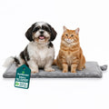 Self Warming Cat Mat Dog Bed Machine Washable Small Plush Faux Fur Gray B1995