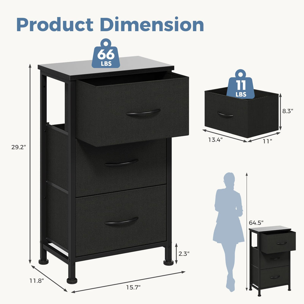 3 Drawer Nightstand E8916