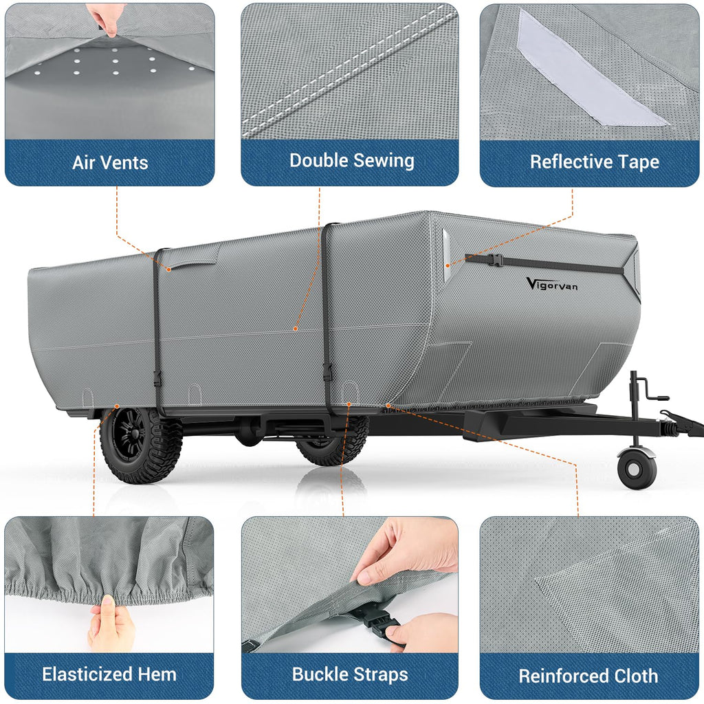 Folding Camper Cover Fits 10'-12' Trailers X9224