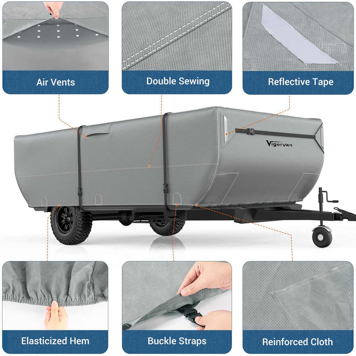 Folding Camper Cover Fits 10'-12' Trailers X9224