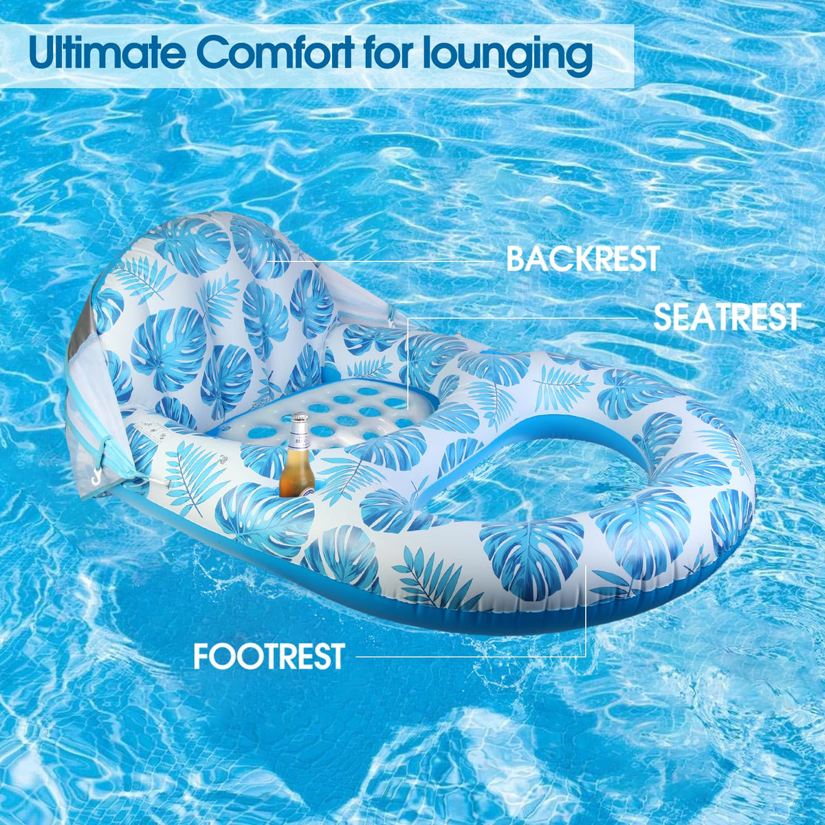 Extra Large Inflatable Pool Lounge Float with Canopy R548