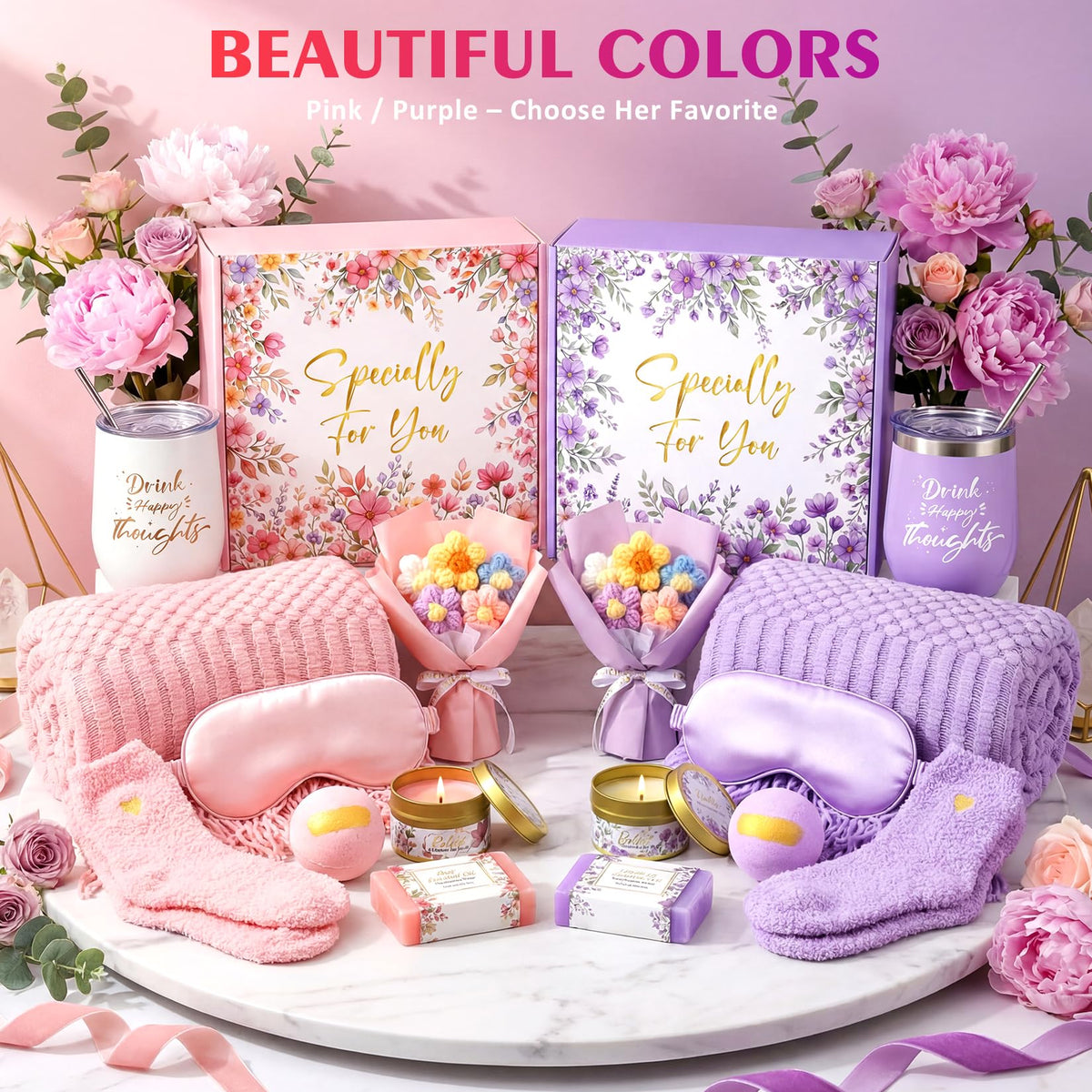 Spa Gift Basket with Blanket Candle Bath Bomb H882466