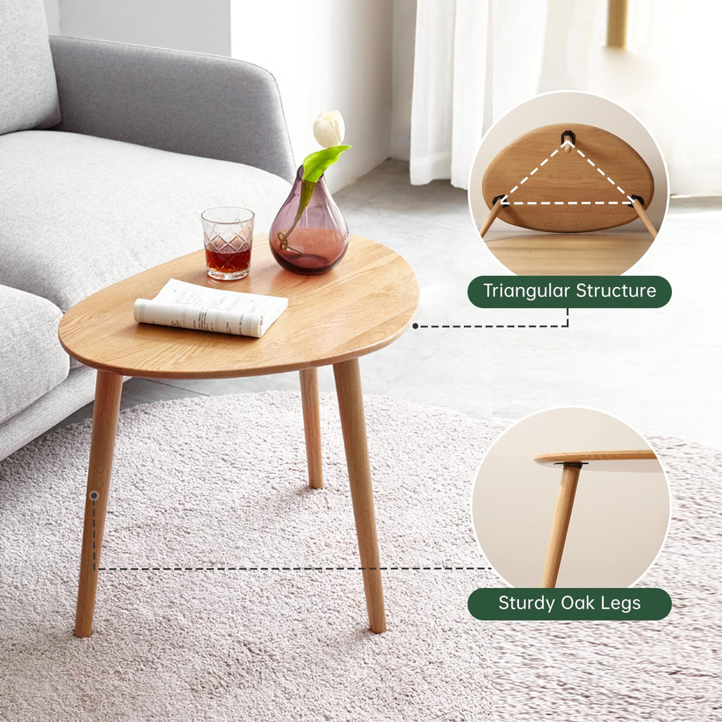 Oval Solid Oak Wood Coffee Table P1542