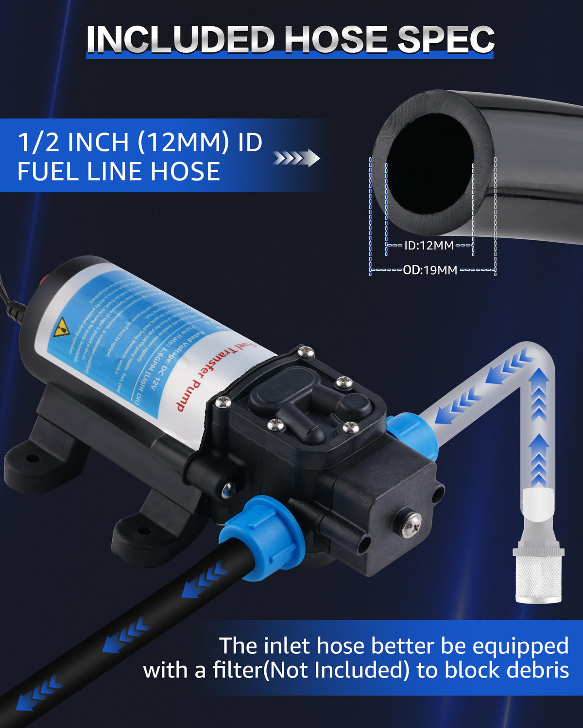 12V Gasoline Transfer Pump Set B2875