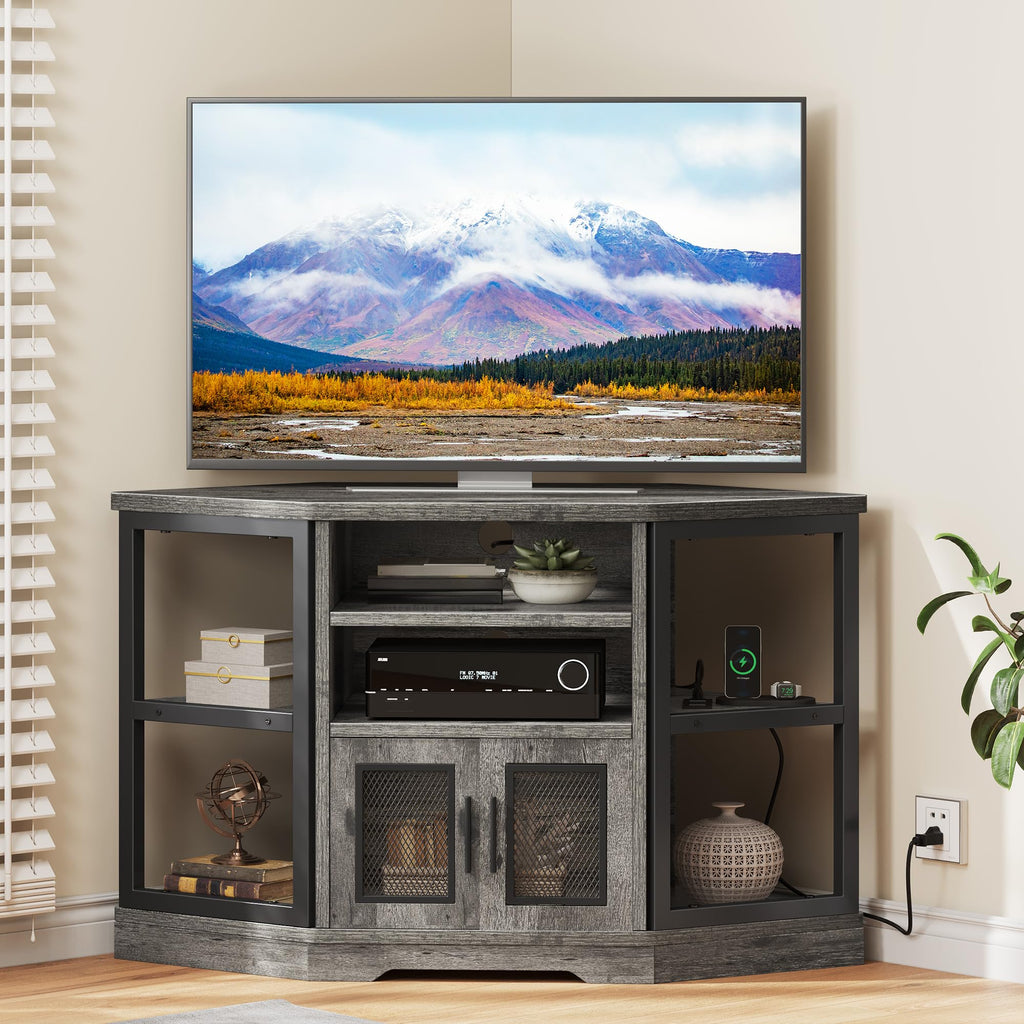 Grey Oak Corner TV Stand K4348