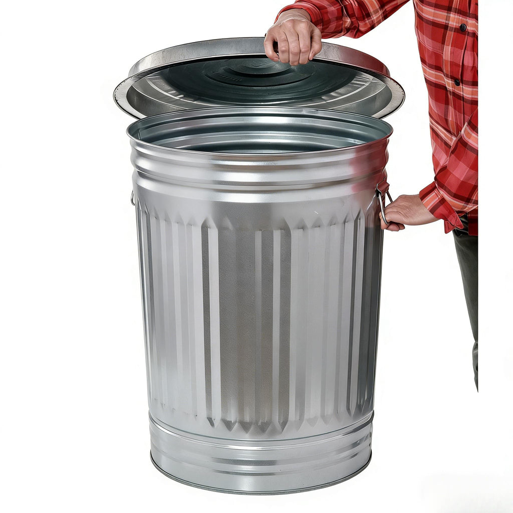 31 Gallon Galvanized Steel Trash Can with Lid X437172