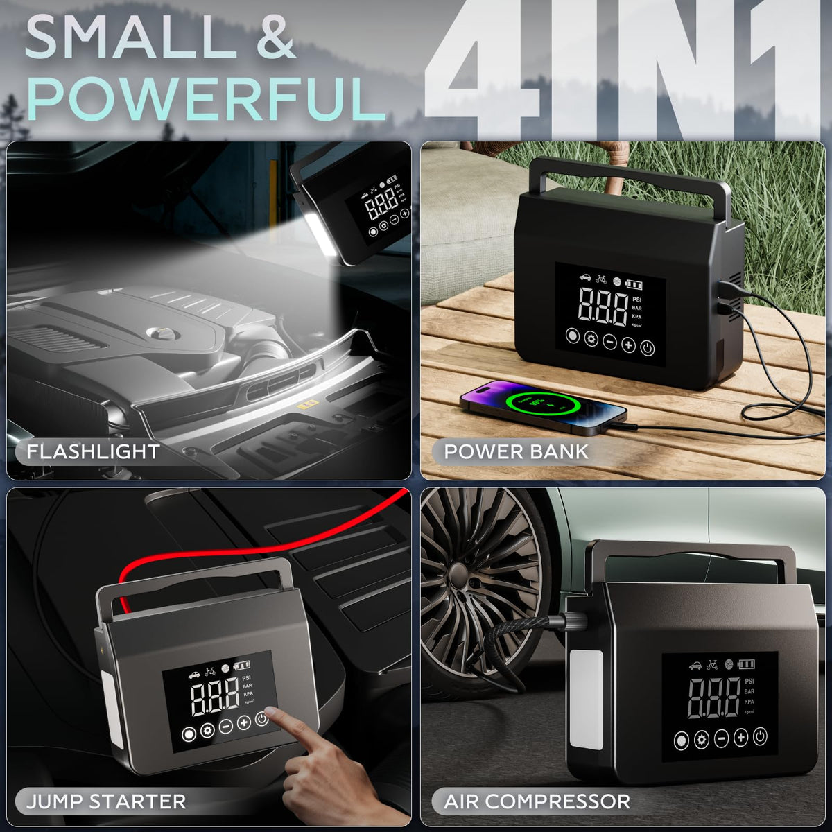 Portable Jump Starter with Air Compressor K4367