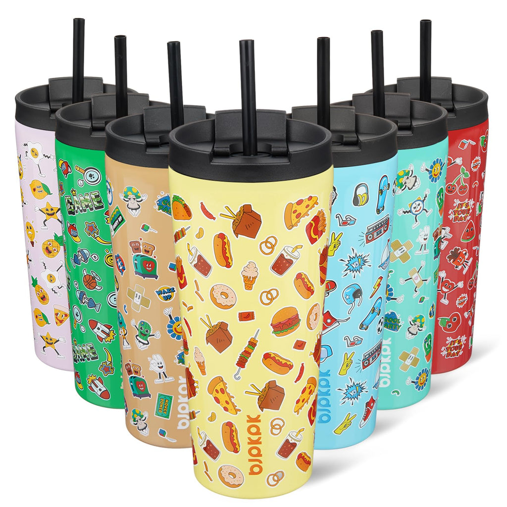 22 oz Insulated Stainless Steel Tumbler with Straw C48229