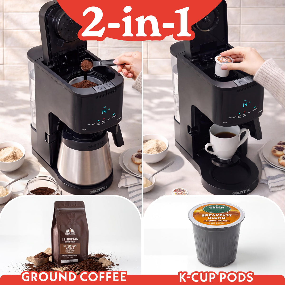 Black 12-Cup Single Serve Coffee Maker L24903