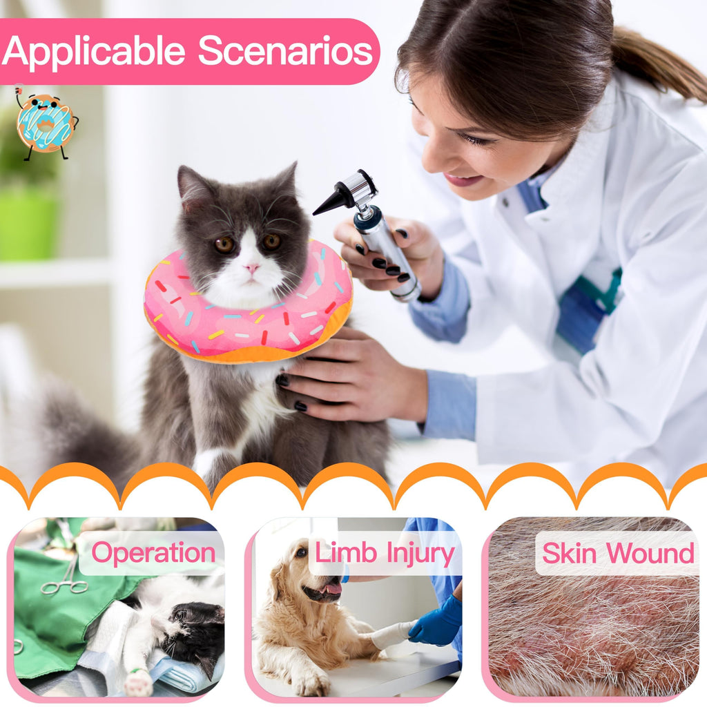 Soft Adjustable Cat Recovery Cone Collar Pink Small T745820