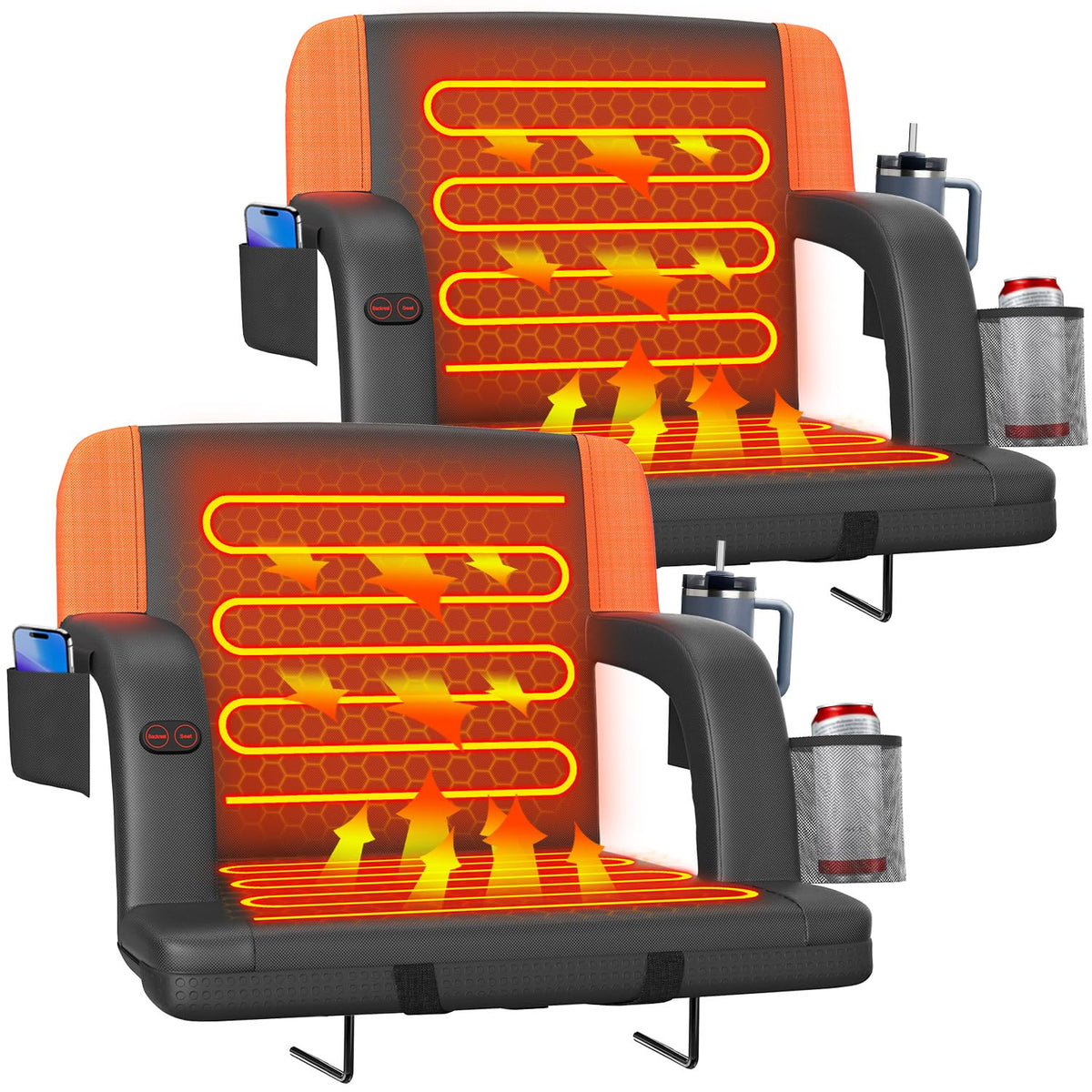 Heated Stadium Seat with Back Support W43582