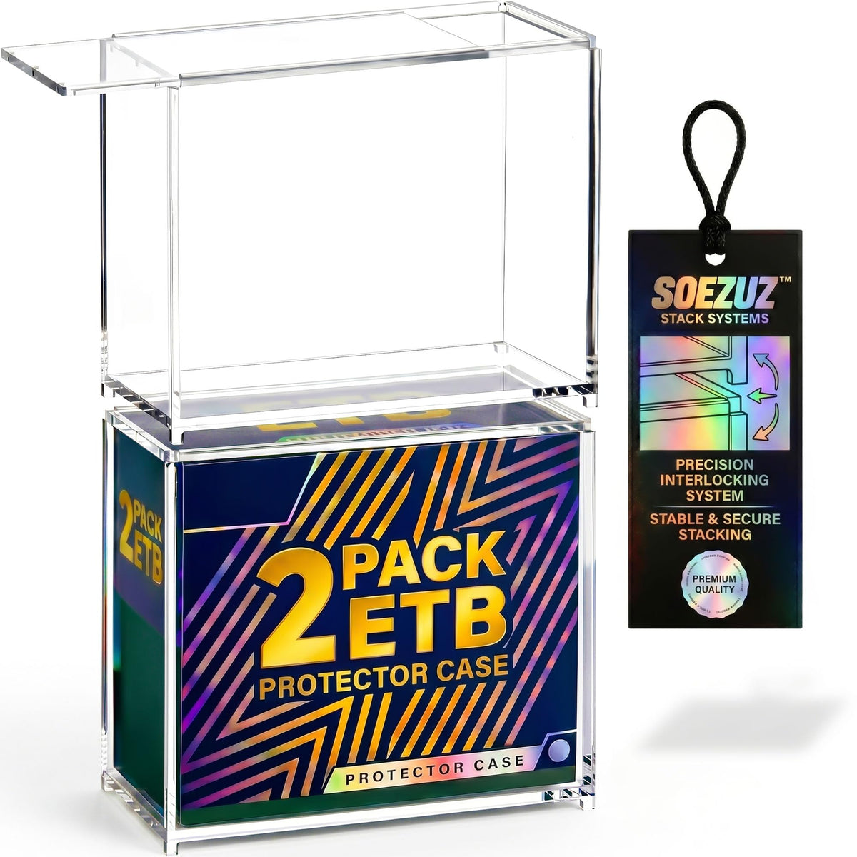 2 Pack Acrylic Case Stackable Magnetic Protector for ETB Storage B944
