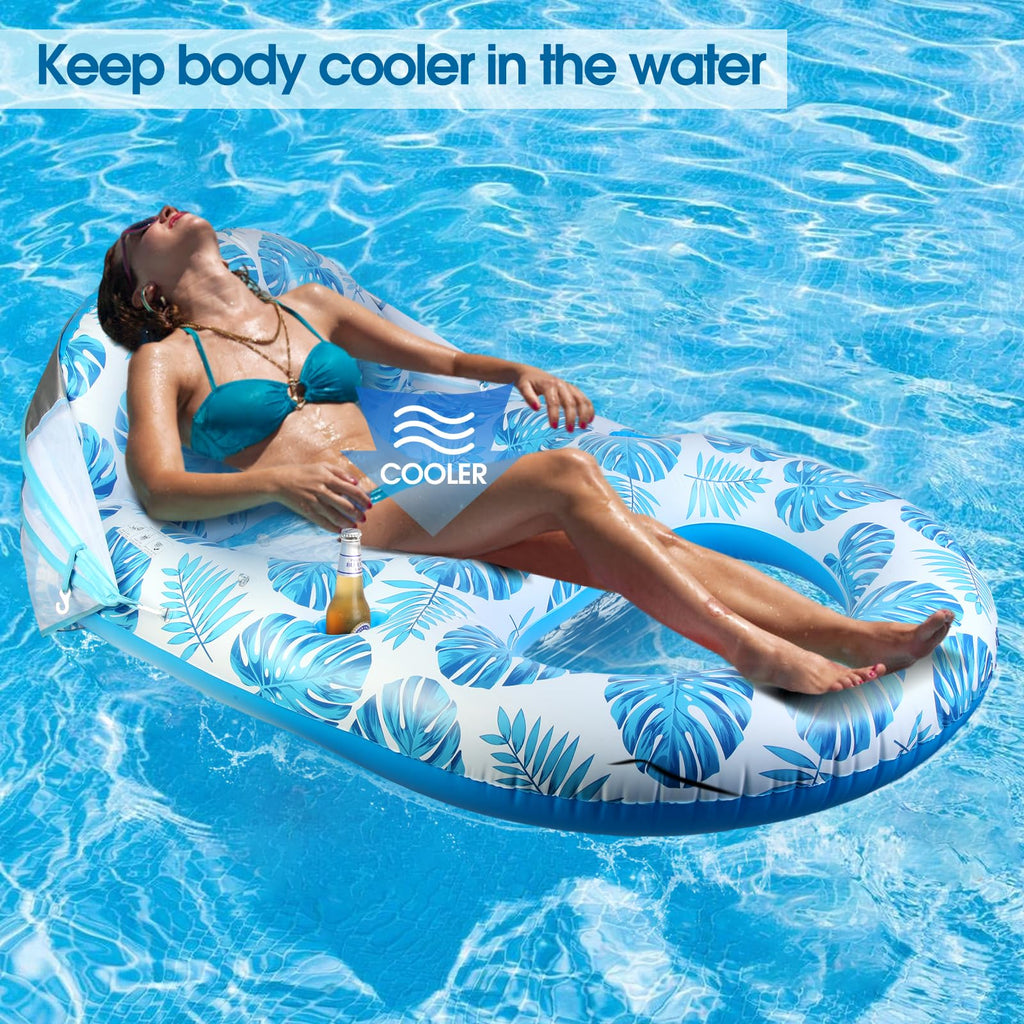 Extra Large Inflatable Pool Lounge Float with Canopy R548
