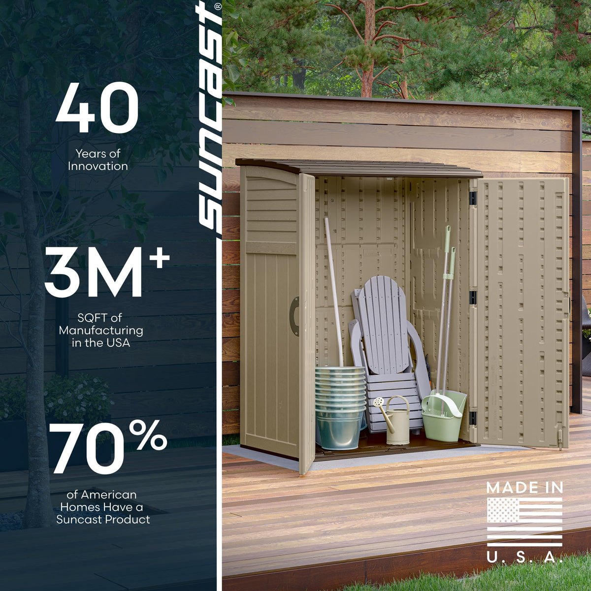 Water Resistant Resin Vertical Outdoor Storage Shed 54 cu. ft. R815