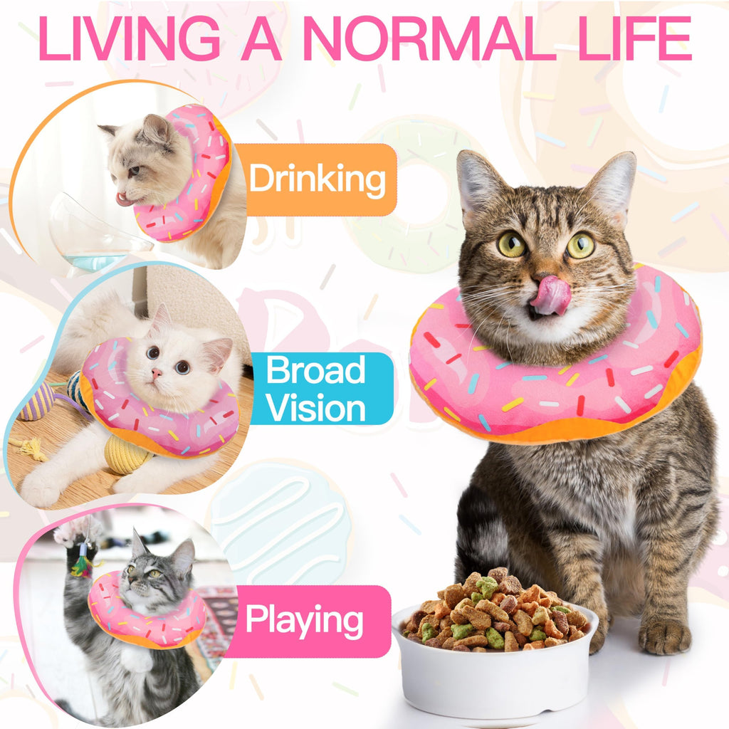 Soft Adjustable Cat Recovery Cone Collar Pink Small T745820