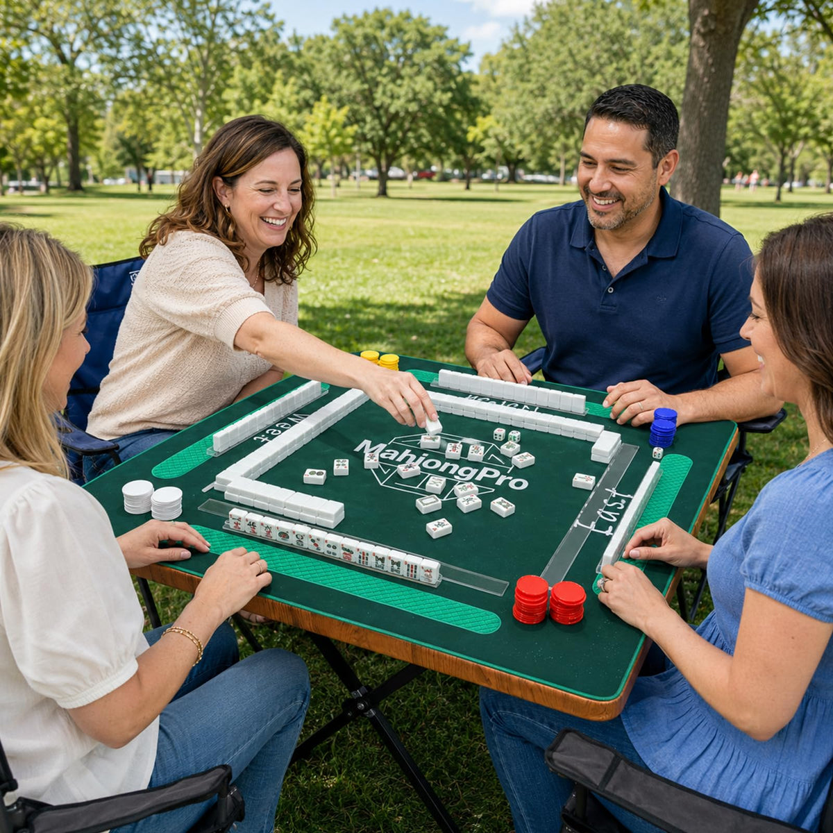 166 Mahjong Tiles 4 Racks 4 Pushers Mahjong Set O7263