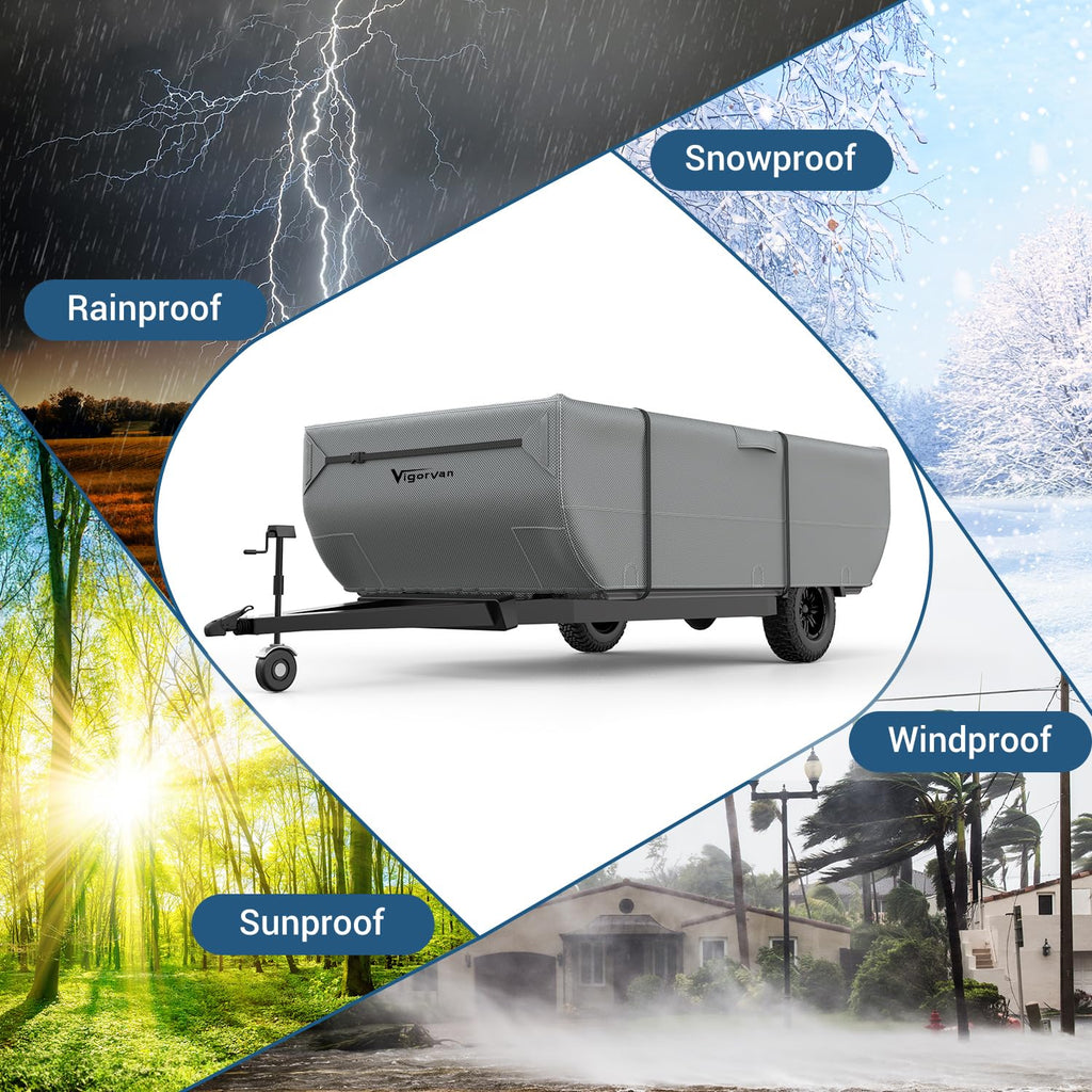 Folding Camper Cover Fits 10'-12' Trailers X9224