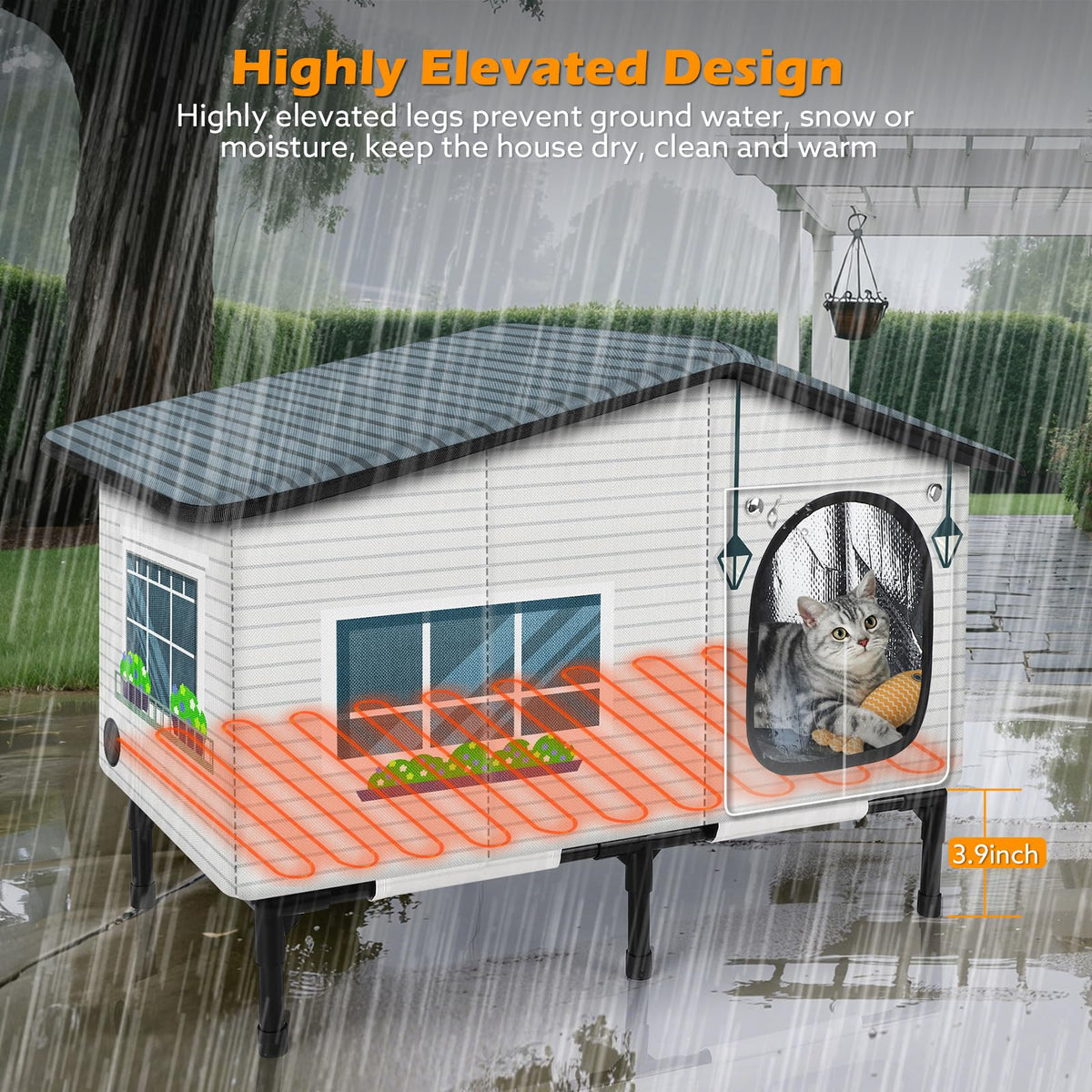 Weatherproof Heated Insulated Cat House I284613