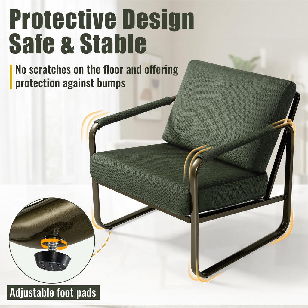 Set of 2 Green Fabric Accent Chair W308