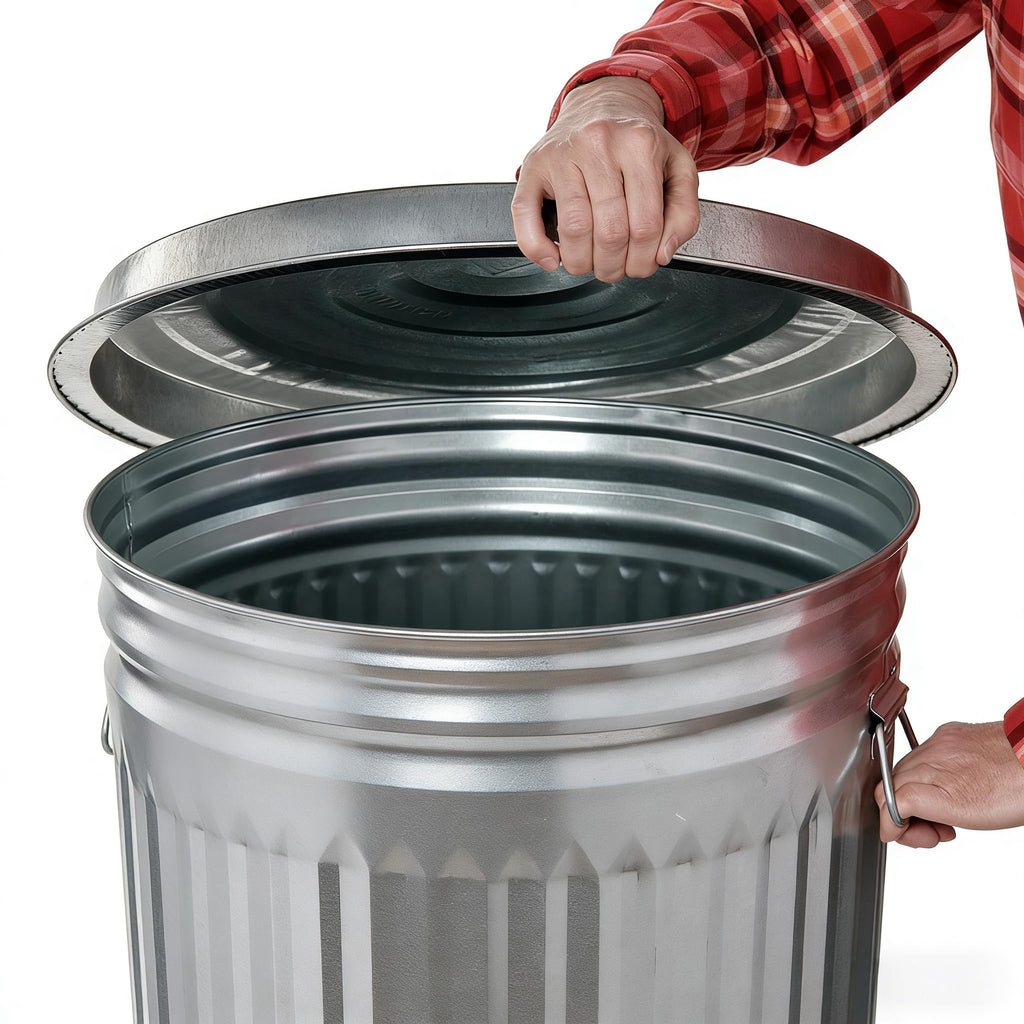 31 Gallon Galvanized Steel Trash Can with Lid X437172