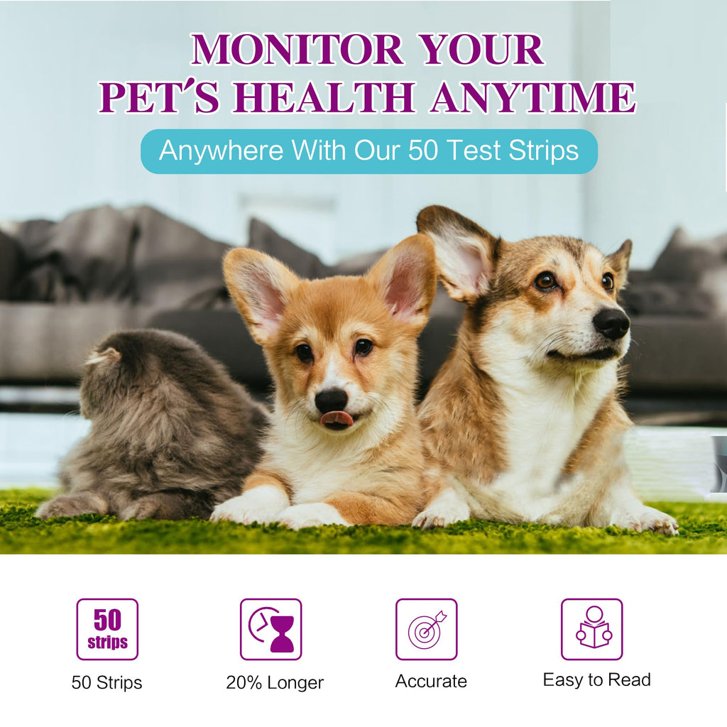 Dog & Cat Urine Test Strips, 4-in-1 Pet Urinalysis Testing Kit K3548