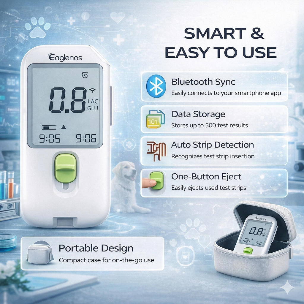 Pet Glucose & Lactate Monitor Kit with 25 Glucose Strips & 25 Lactate Strips M84259
