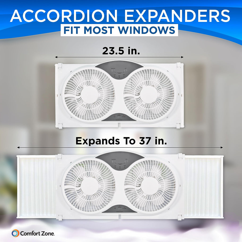 9-Inch Smart WiFi Twin Window Fan with App & Voice Control N735176