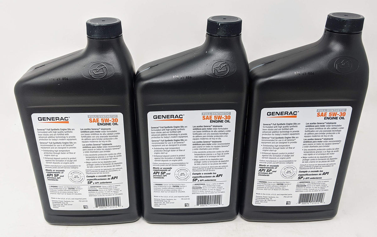 Full Synthetic 5W-30 Motor Oil Quart Bottle Pack of 3 M326