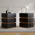 Black Set of 2 Nightstand with Wireless Charging and 3 Drawers Z992992