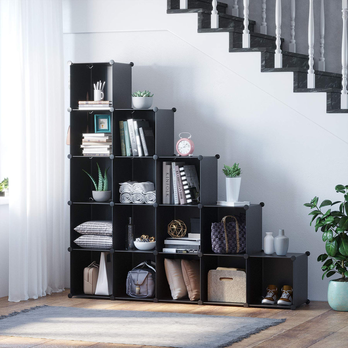 16 Cube Black Storage Organizer X834
