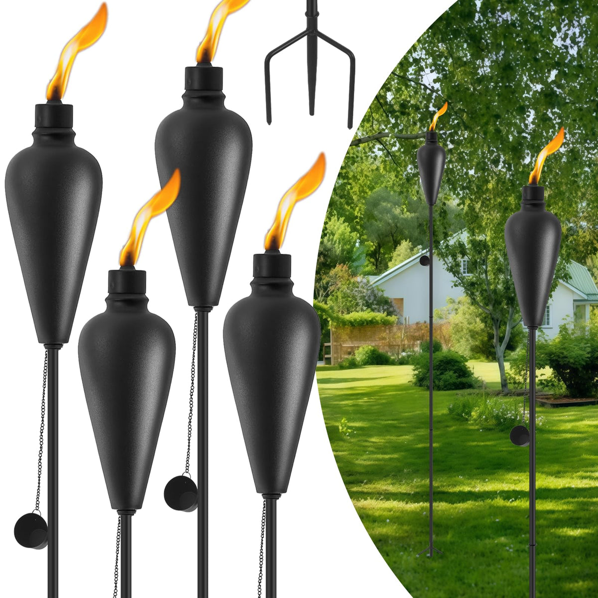 6 Pack Citronella Tiki Torches M401280