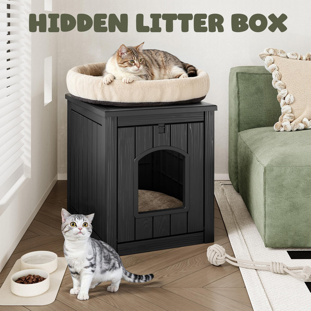 Weatherproof Resin Cat House with Hidden Litter Box M618