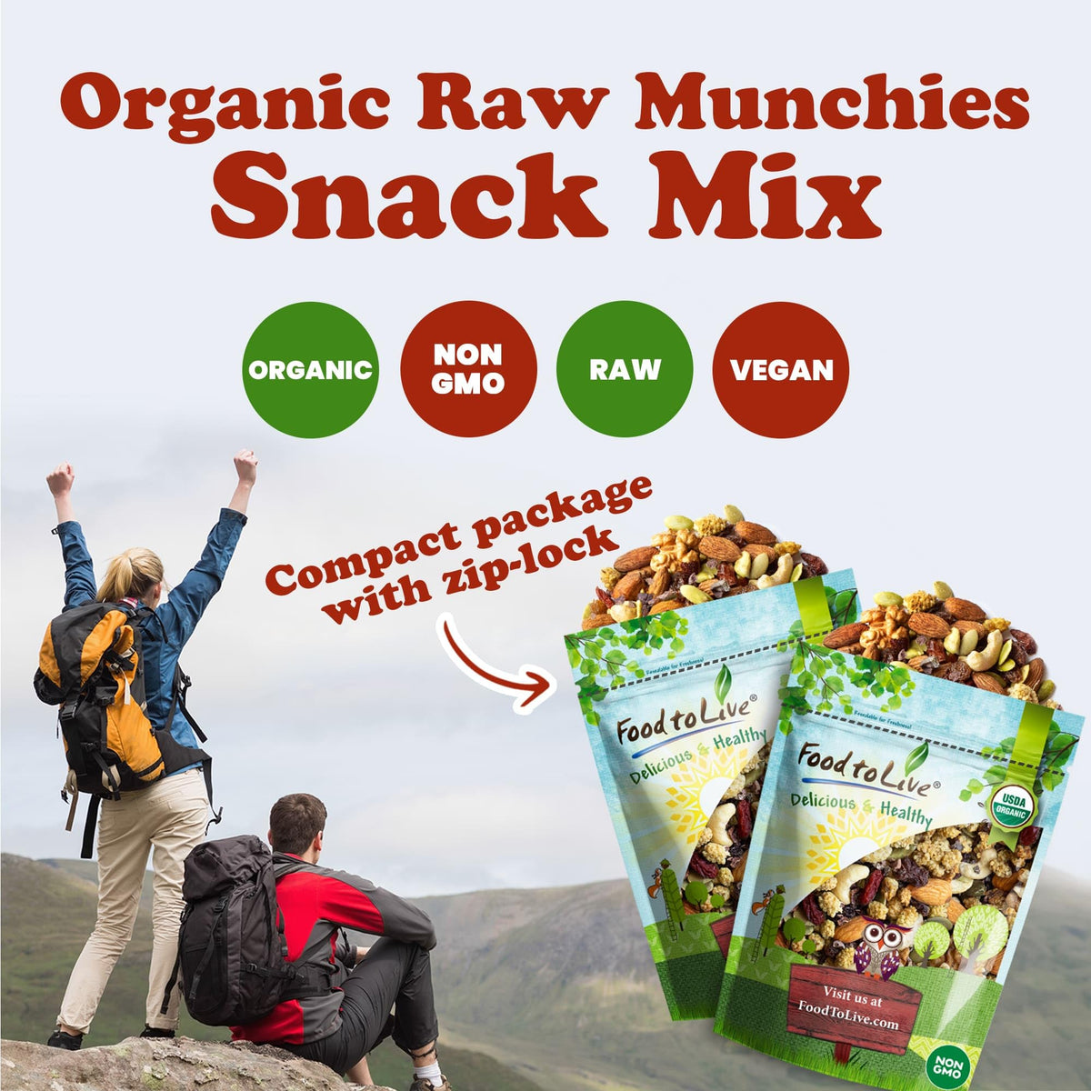 Organic Raw Snack Mix, 8 Ounces Z444