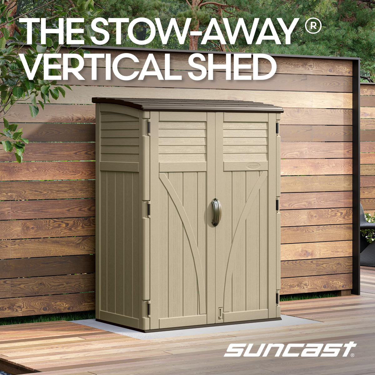 Water Resistant Resin Vertical Outdoor Storage Shed 54 cu. ft. R815