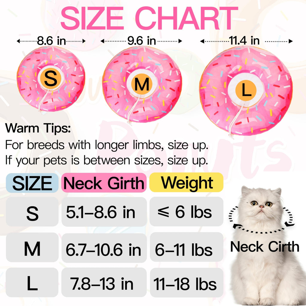 Soft Adjustable Cat Recovery Cone Collar Pink Small T745820