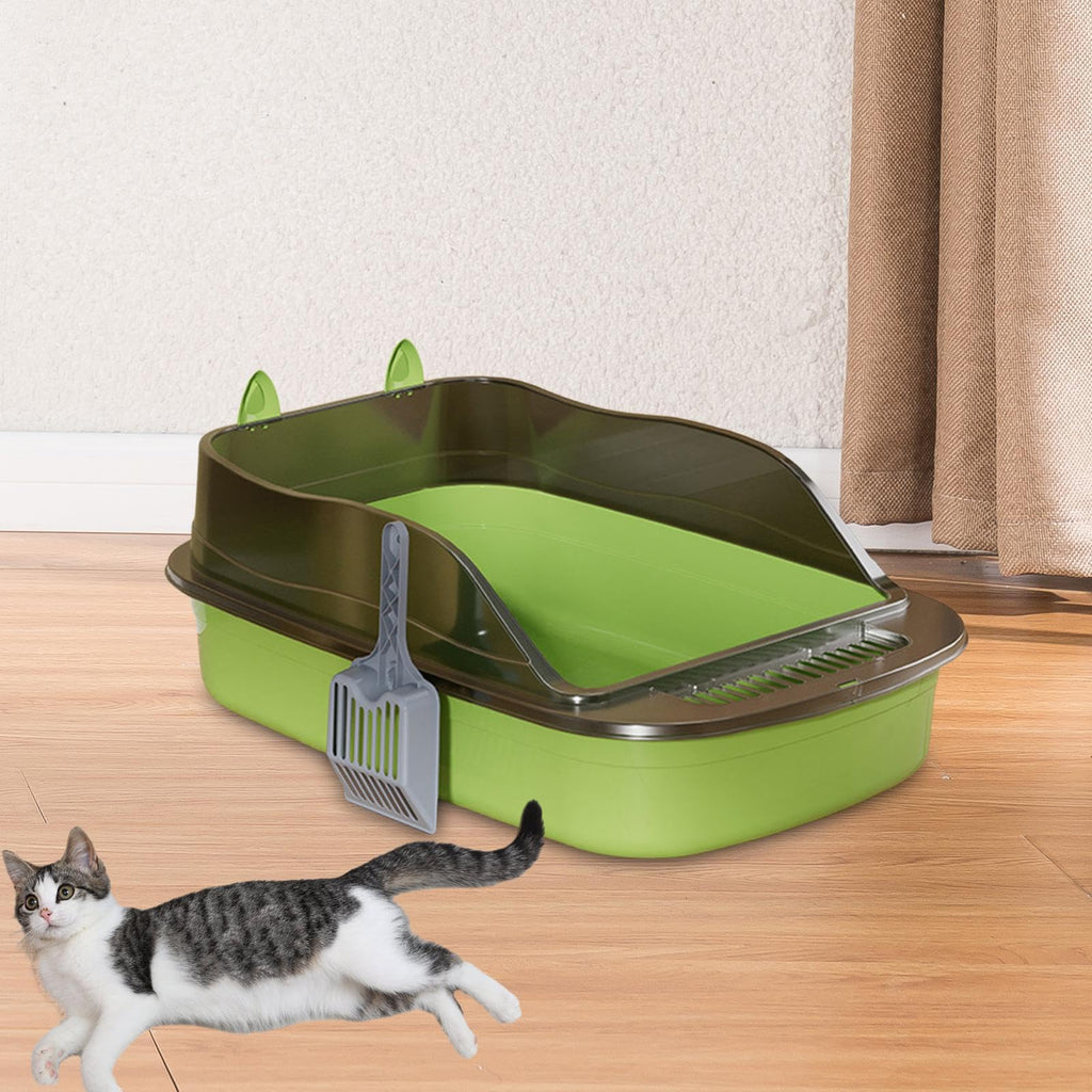 Green Semi Closed Sifting Cat Litter Box E3401