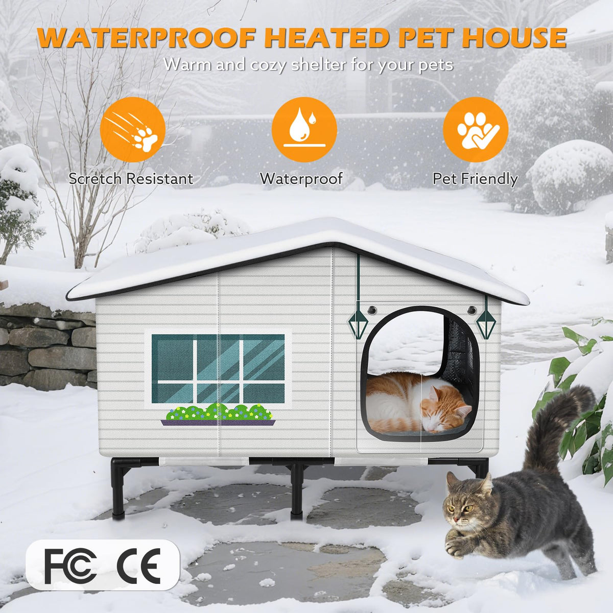 Weatherproof Heated Insulated Cat House I284613