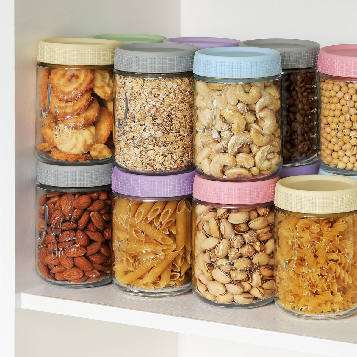6 Pack 16 oz Glass Containers with Lids C63169