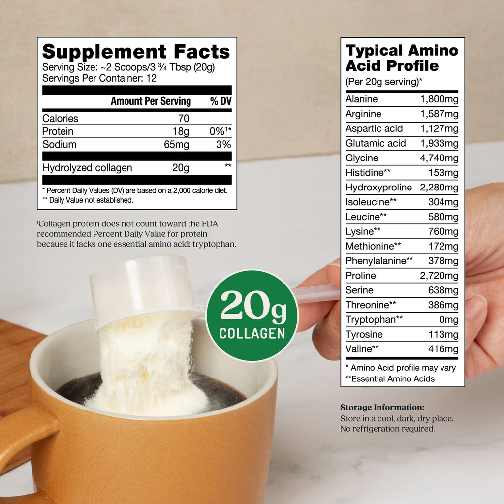 Unflavored Collagen Peptides Powder 8.5 Ounces E4662